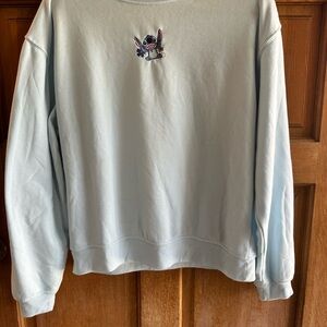 Light Blue Sweatshirt with Stitch Embroidery